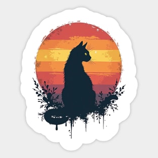 Sunset Silhouette: Midnight Grace Sticker